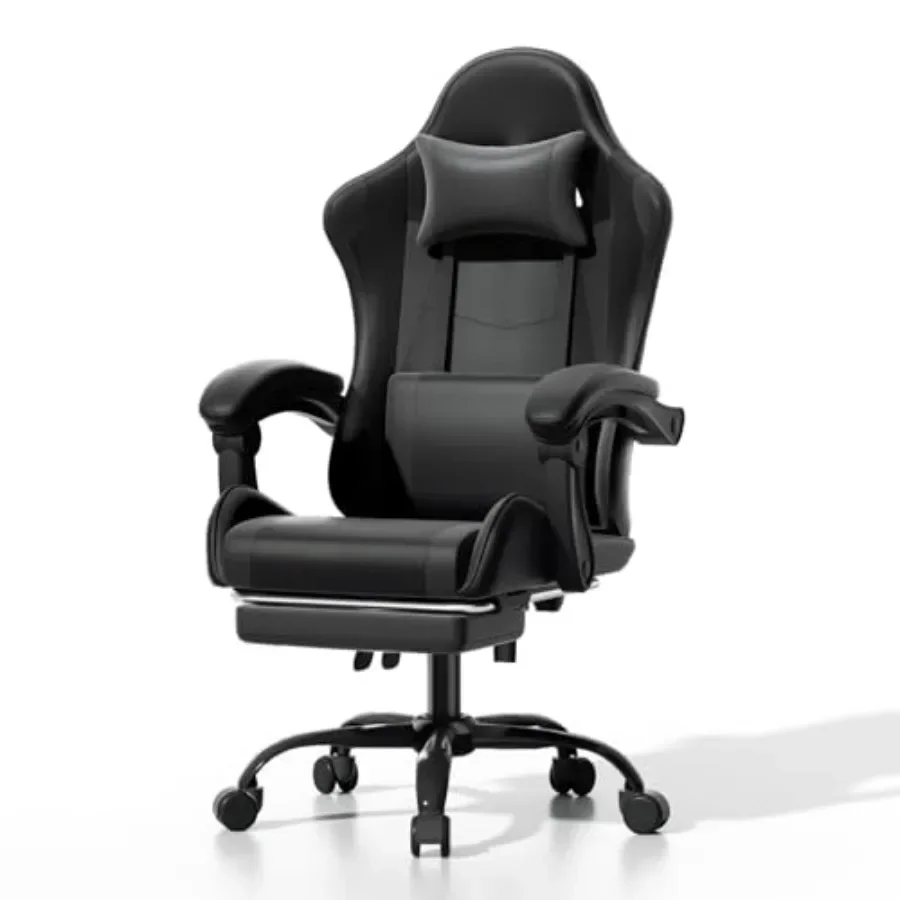 Ergonomic Office Chair - Ergonomiczne krzesło do gier z podnóżkiem,