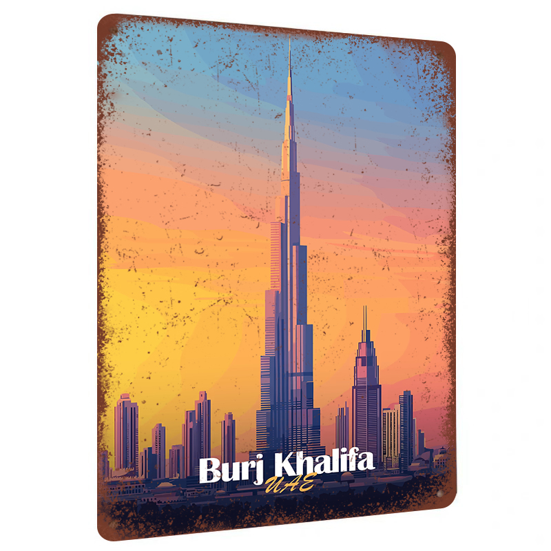 Home Office Dubai - Burj Khalifa Dubaj ZEA Metalowa Dekoracja
