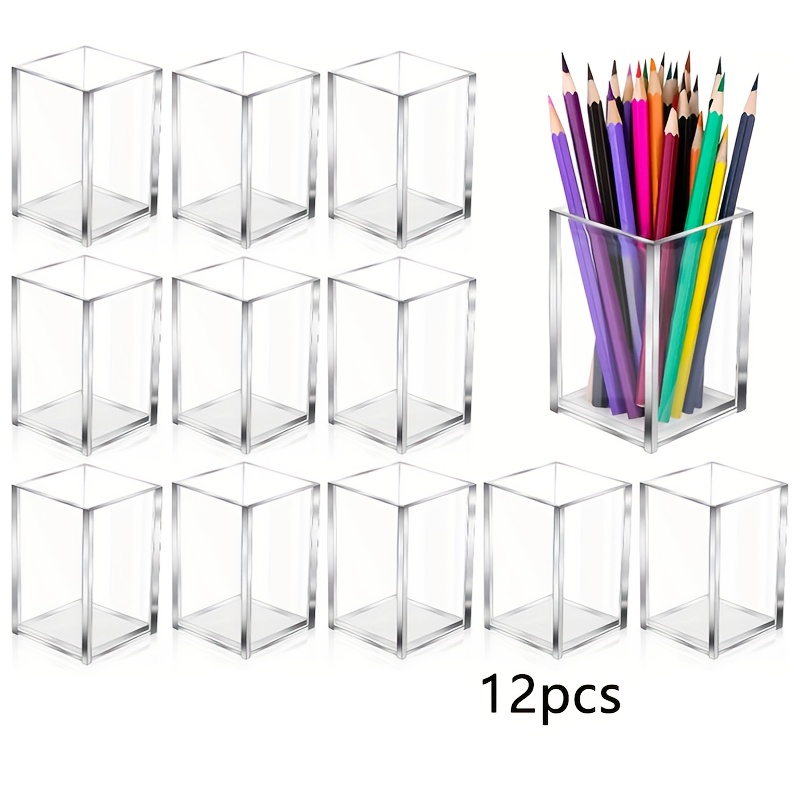 Home Office Work Table - 12 szt. Przezroczyste akrylowe pojemniki na