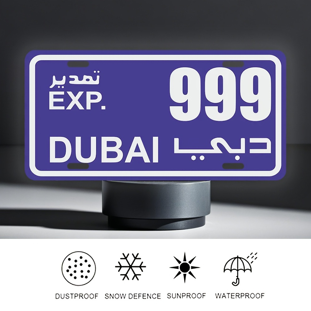 Home Office Dubai - Metalowy tabliczka z numerem rejestracyjnym w