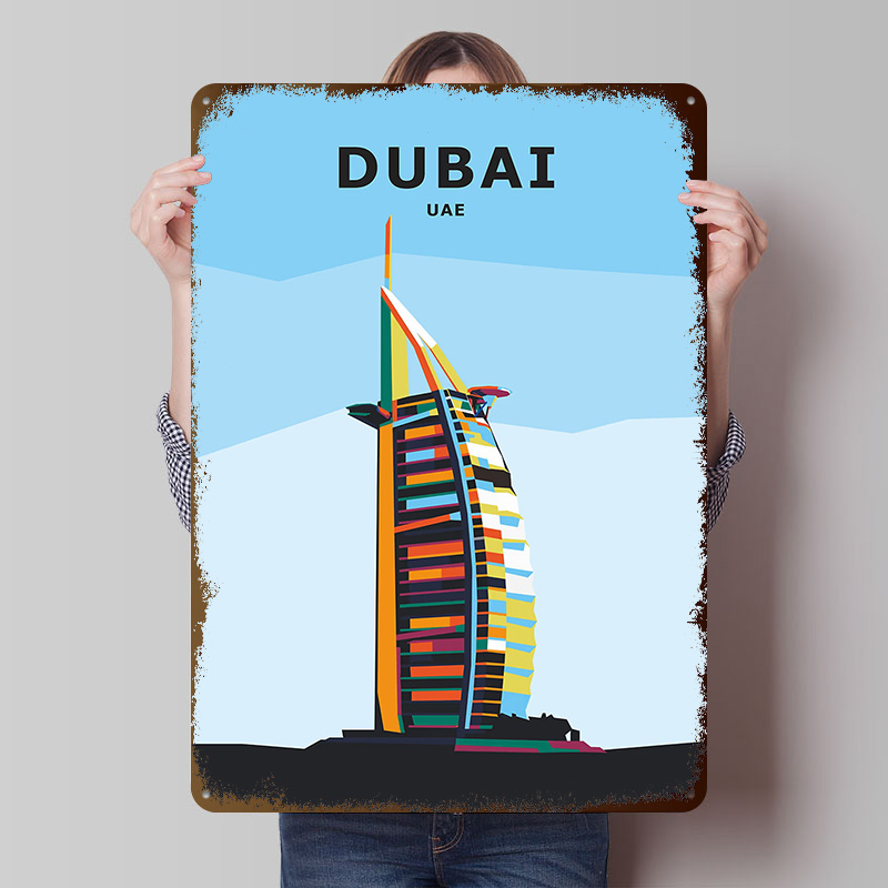 Plakat z Dubajem z blachy, per – Home Office Dubai recenzja i cena